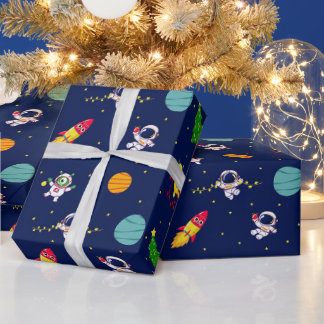 Cadeau Papier d'emballage pour enfants arbre de Noël astr