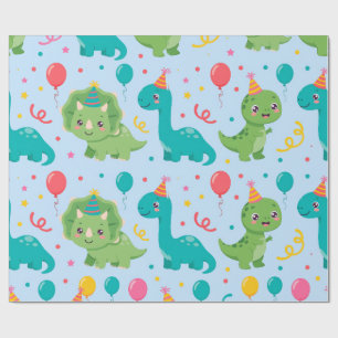 Cadeau Papier d'emballage pour fête de dinosaures bébé