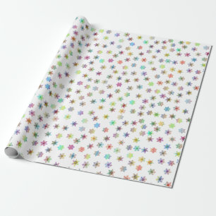 Cadeau Papier d'emballage pour flocons de neige colorés