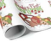 Cadeau Papier d'emballage pour le premier singe de Noël d (Coin rond)