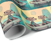 Cadeau Papier d'emballage pour loutres Dapper (Coin rond)