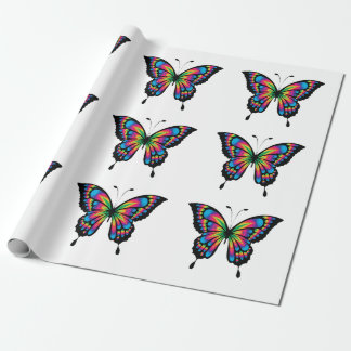 Cadeau papier d'emballage pour papillon arc-en-ciel