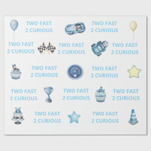 Cadeau Papier d'emballage pour voiture de course Two Fast