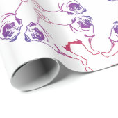 Cadeau Papier d'emballage Pug (Coin rond)