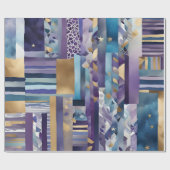 Cadeau papier d'emballage quadrillé patchwork (Plat)