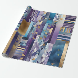 Cadeau papier d'emballage quadrillé patchwork