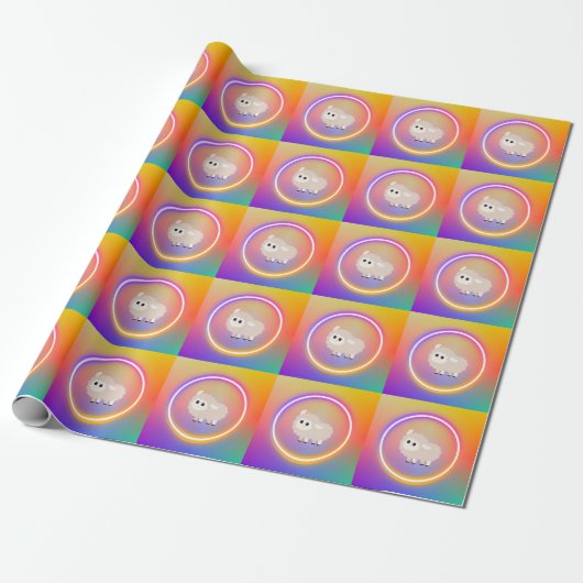 Cadeau Papier d'emballage Rainbow Sheep (Déroulé)
