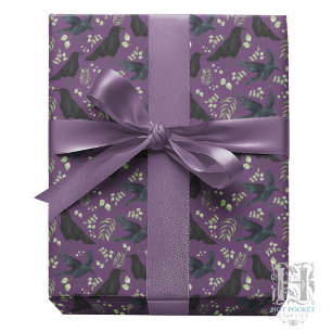 Cadeau Papier d'emballage Raven pourpre