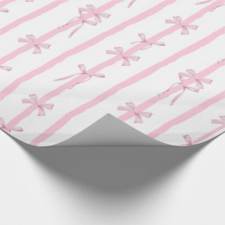 Cadeau Papier d'emballage rayé ruban rose mignon