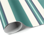 Cadeau Papier d'emballage rayé vert (Coin rond)