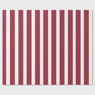 Cadeau Papier d'emballage rayé vertical bordeaux et blanc