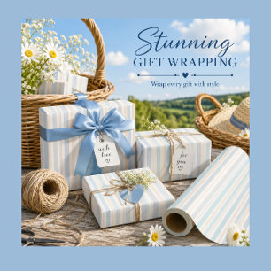 Cadeau Papier d'emballage Rayure Côtière des Hamptons