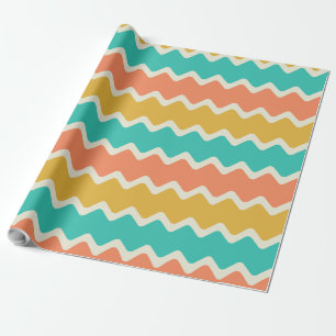 Cadeau Papier d'emballage rayures larges Chevron coloré