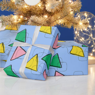 Cadeau Papier d'emballage rétro géométrique triangles mil