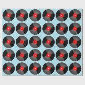 Cadeau Papier d'emballage rétro vinyle (Plat)