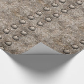 Cadeau Papier d'emballage riveté de texture en métal (Coin)