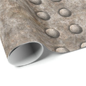 Cadeau Papier d'emballage riveté de texture en métal (Coin rond)