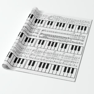 Cadeau Papier d'emballage romantique de musique de