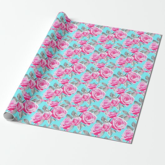 Cadeau papier d'emballage rose (Déroulé)