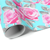 Cadeau papier d'emballage rose (Coin rond)