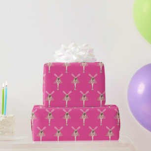 Cadeau Papier d'emballage rose Ballerine Fée illusima