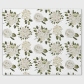 Cadeau Papier d'emballage Rose Blanche (Plat)