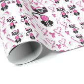 Cadeau Papier d'emballage rose de Kitty de Noël (Coin rond)