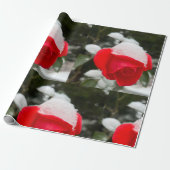 Cadeau Papier d'emballage Rose d'hiver  (Déroulé)