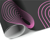 Cadeau Papier d'emballage rose et noir (Coin rond)