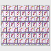 Cadeau Papier d'emballage rose et pourpre pour bébé requi (Plat)