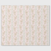 Cadeau Papier d'emballage rose floral Coquette (Plat)