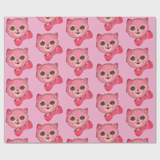 Cadeau Papier d'emballage rose Kitty vintage