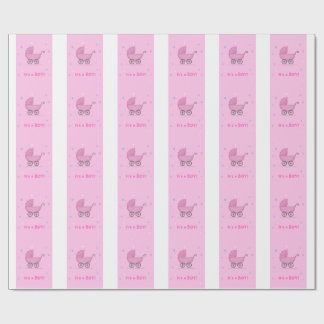 Cadeau Papier d'emballage ROSE pour accueillir un bébé ga