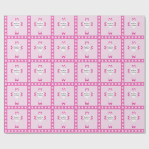 Cadeau Papier d'emballage rose pour baptême de filles