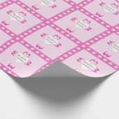 Cadeau Papier d'emballage rose pour baptême de filles (Coin)