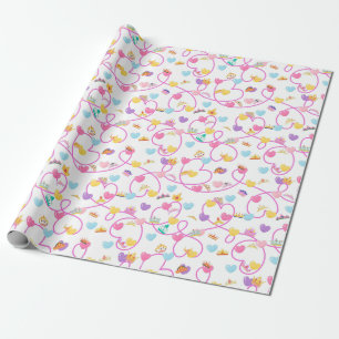 Cadeau papier d'emballage rose princesse couronne
