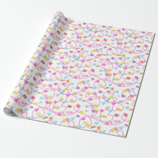 Cadeau papier d'emballage rose princesse couronne