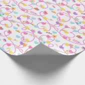 Cadeau papier d'emballage rose princesse couronne (Coin)