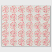 Cadeau Papier d'emballage Rose Rouge (Plat)