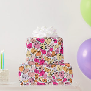 Cadeau Papier d'emballage rose vif pour bébé fille