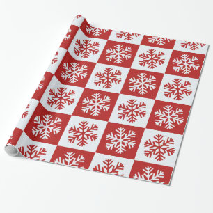 Cadeau Papier d'emballage rouge blanc à damier
