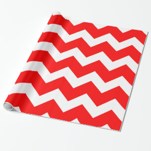 Cadeau Papier d'emballage rouge chaud de Chevron