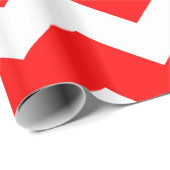 Cadeau Papier d'emballage rouge chaud de Chevron (Coin rond)