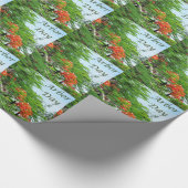 Cadeau Papier d'emballage rouge d'arbre de flamme de (Coin)