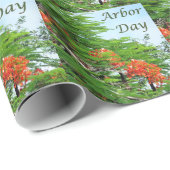 Cadeau Papier d'emballage rouge d'arbre de flamme de (Coin rond)