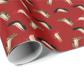 Cadeau Papier d'emballage rouge de talons hauts stylets à (Coin rond)