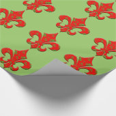 Cadeau Papier d'emballage rouge et vert de Holiday Fleur (Coin)