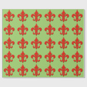 Cadeau Papier d'emballage rouge et vert de Holiday Fleur (Plat)