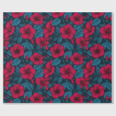 Cadeau Papier d'emballage rouge hibiscus (Plat)