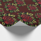 Cadeau papier d'emballage rouge rose (Coin)